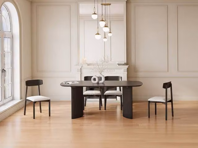 Maison Céphy TAMENIA 8-Seater Oval Dining Table in Black Lacquered Mango Wood W/D/H: 250 x 100 x 76 cm – 1