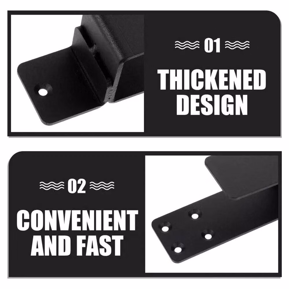 NESTLUNE 2 Piece Steel Drop Bar Security Door Brackets in Black, Length: 1000 cm, Width: 52 cm – 3