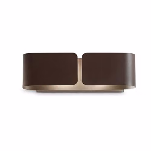 Netlighting Clip Decorative Up and Down Flush Wall Light in Brown Corten Metal with E27 Socket – 1