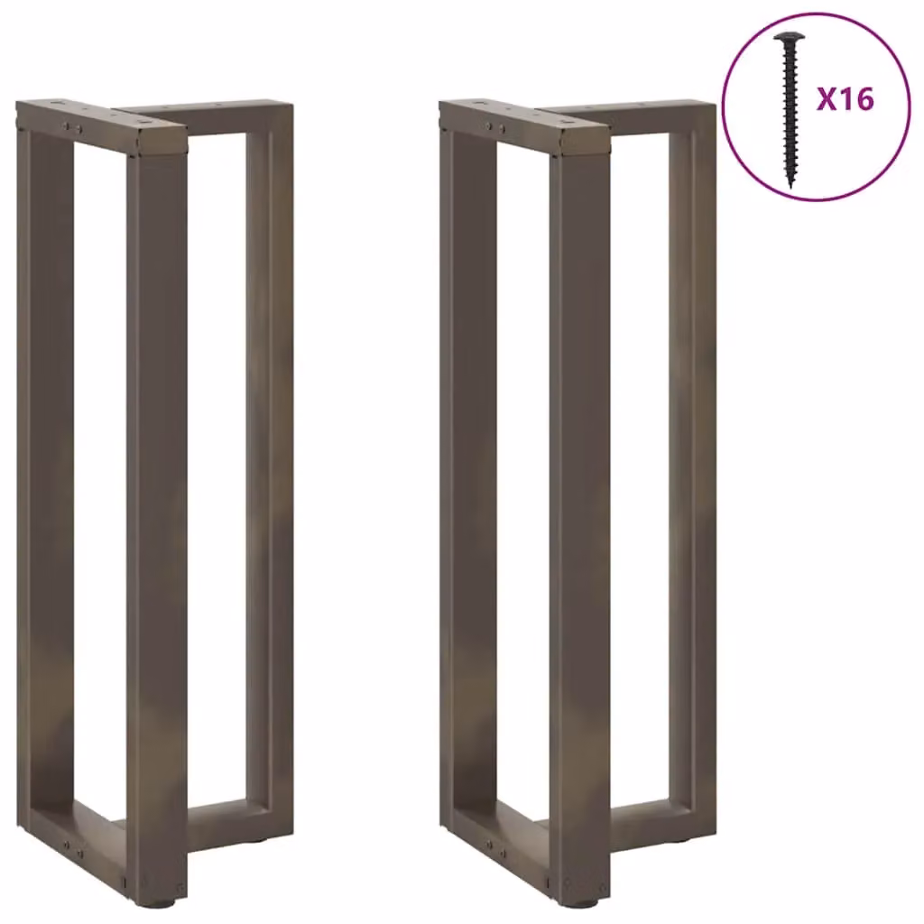 Berkfield Home T-Shaped Bar Table Legs, 2 Pieces, Black Matt Steel, W: 50 cm, D: 35 cm, H: 110-111 cm – 3