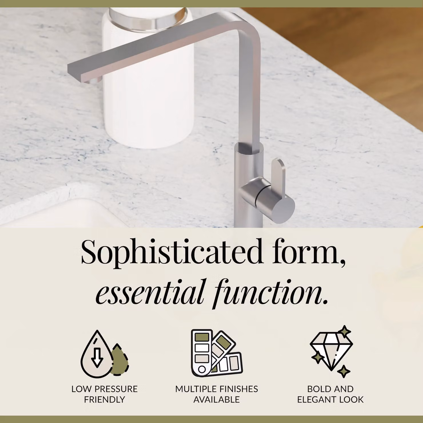 Balterley Chara Single Lever Kitchen Mixer Tap in Brushed Nickel with Swivel Spout, W/D/H: 24.6 x 30.2 x 32.0 cm – 3