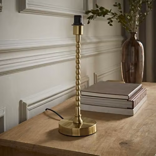 ValueLights Maeve Bobbin Metal Table Lamp Base in Gold/Brass, Height: 36.0 cm – 2