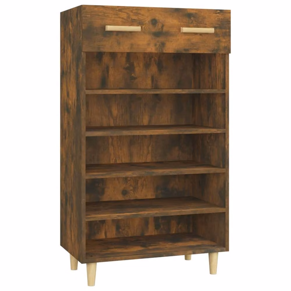 Berkfield Home Smoked Oak Shoe Cabinet in Brown, W/D/H: 60 x 35 x 105 cm – 2