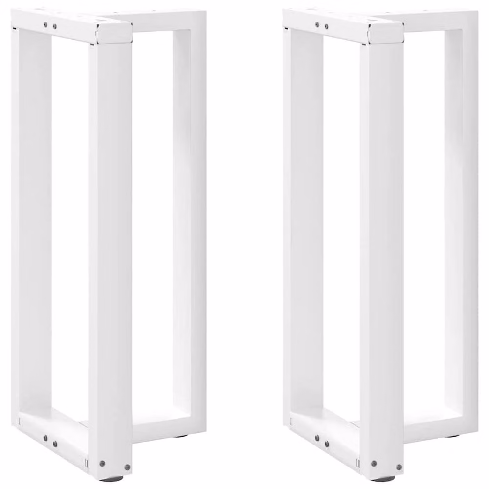 Berkfield T-Shaped Home Bar Table Legs, 2 Piece Set, White Steel, W: 50 cm, D: 35 cm, H: 90-91 cm
