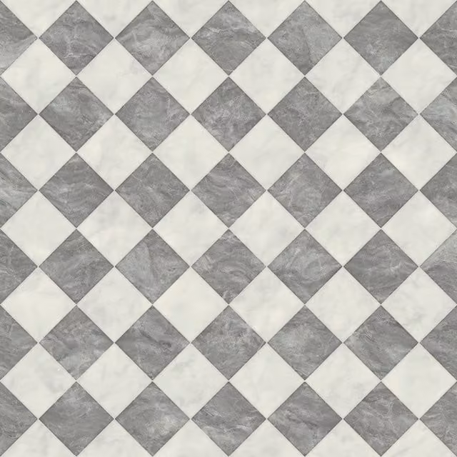 IVC Grey Geometric Tile-Look Vinyl Flooring Sheet, W/D: 300 x 300 cm, Thickness: 2.0 mm