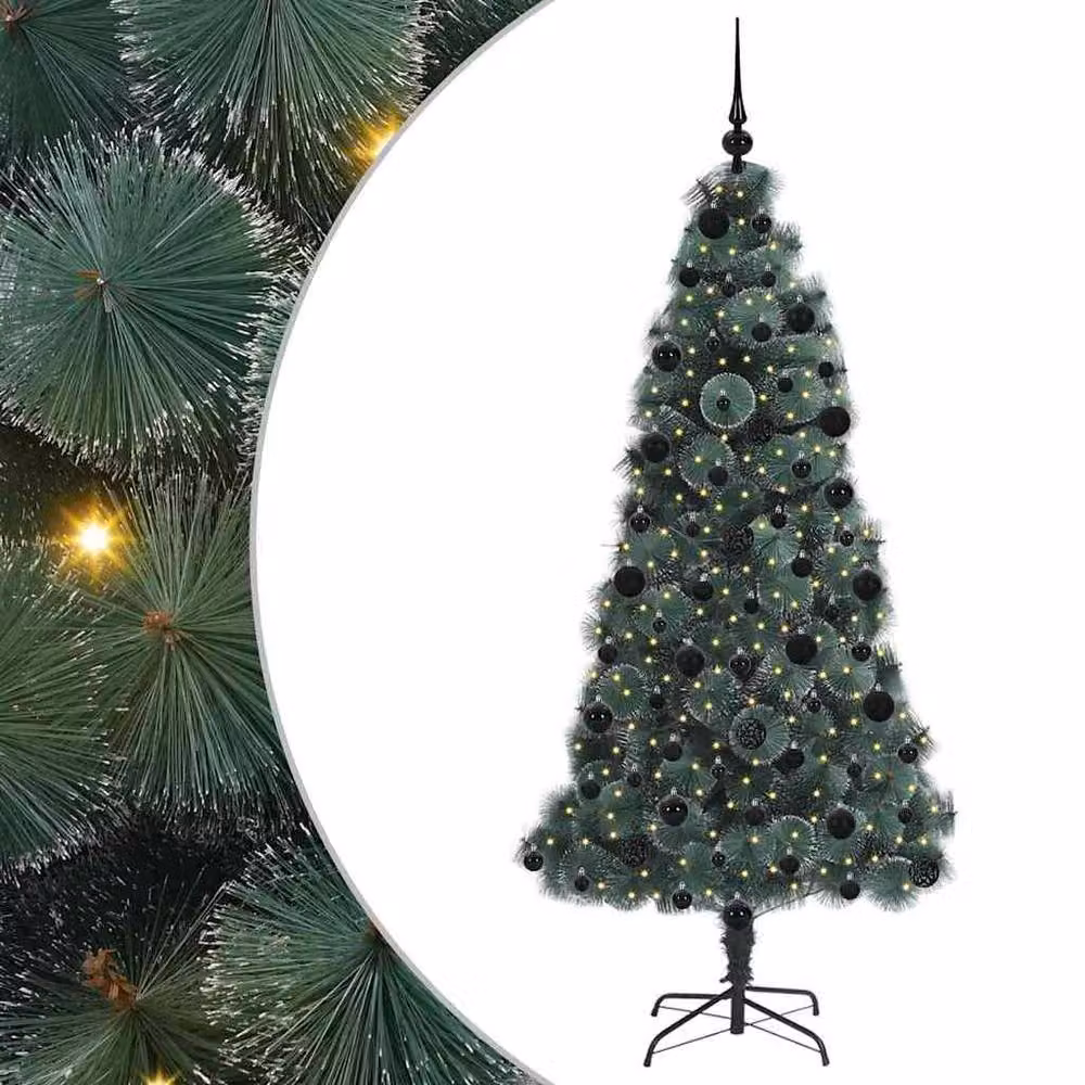 Berkfield Home Pre-lit Artificial Christmas Tree with Ball Set, Green, Height: 210 cm – 2