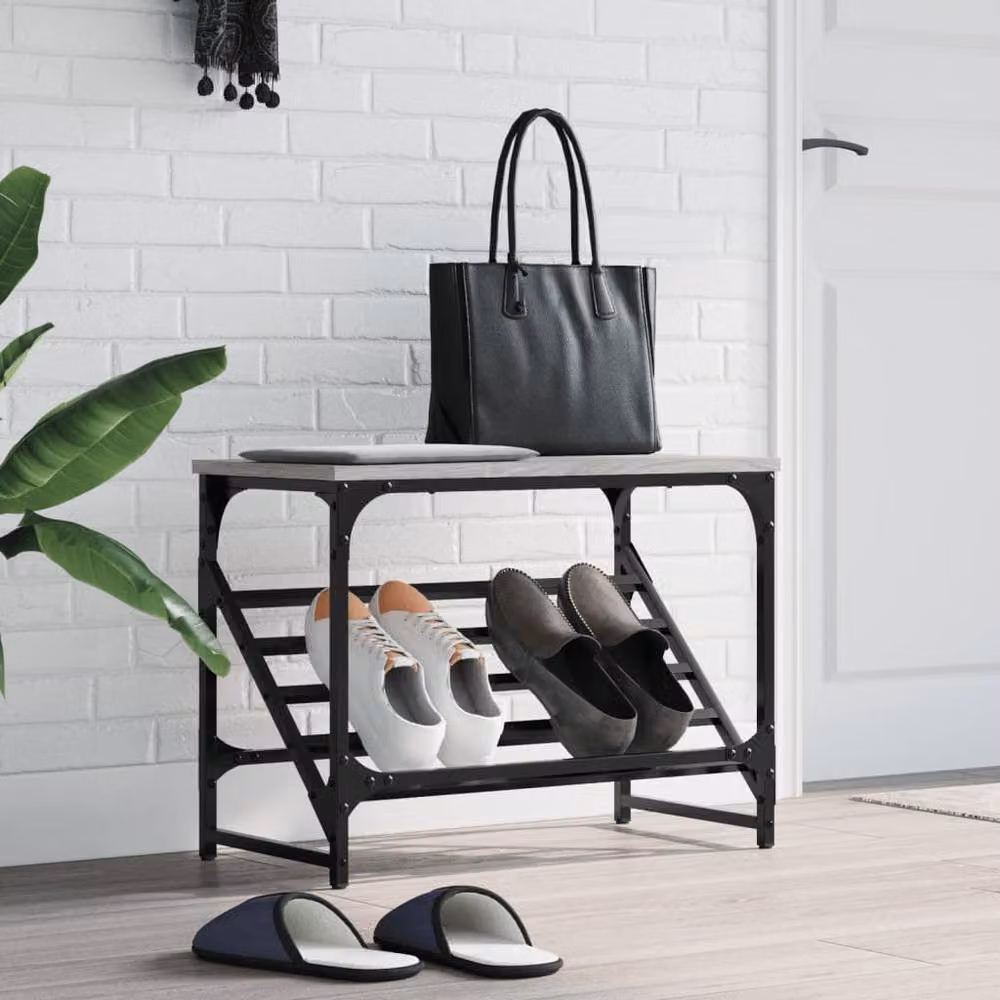 Berkfield Home Grey Industrial Shoe Rack W/D/H: 60 x 30 x 45 cm – 2