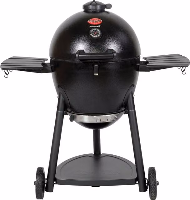 Char-Griller Akorn Kamado Charcoal Grill in Black with Cast Iron and Steel Construction