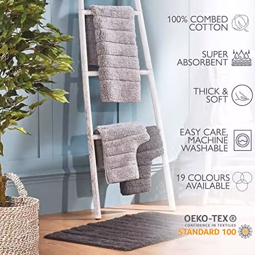 Allure Bath Fashions 2 Piece Ribbed Cotton Bath and Pedestal Toilet Mat Set in Green – 3