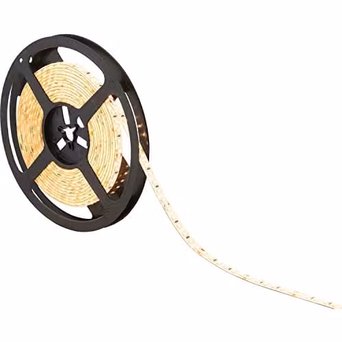 Loops 48W Flexible LED Strip Light, 5m Reel, 3000K Warm White, 120 LEDs Per Metre, IP65 Rated, Self-Adhesive and Cuttable