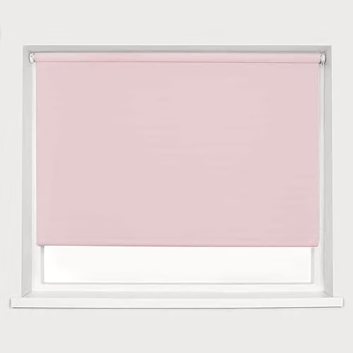 Caecus Lavender Blackout Roller Blind with UV Resistance and Thermal Insulation, Width: 120 cm, Drop: 160 cm