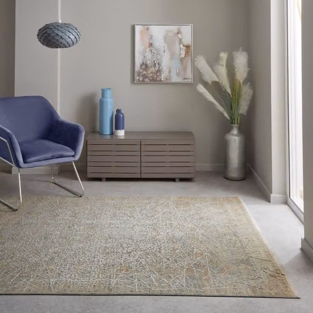 The Rug Shop UK Beige Kilim Abstract Area Rug, W/D/H: 120 x 180 cm – 1