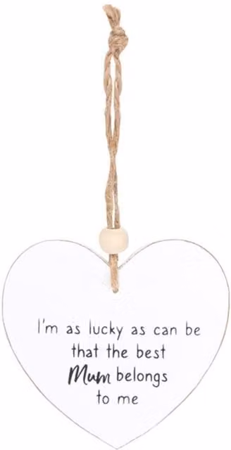 KDMK Best Mum Belongs To Me Heart Sign White Wooden Wall Decor