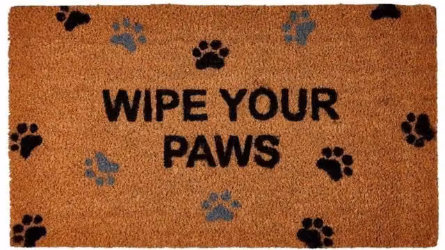 Groundsman Wipe Your Paws Non-Slip Coir and Rubber Door Mat in Brown and Black