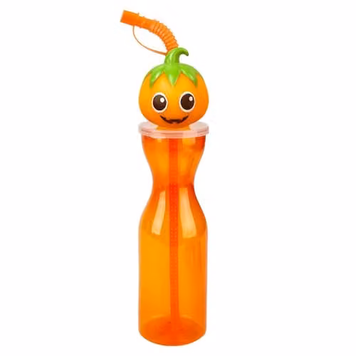 The Boo Crew Halloween Drinking Bottle with Straw, Orange, 500ml – 1