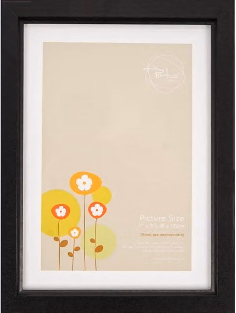 The Port. Co Gallery Classic Rectangular Single Wood Tabletop Photo Frame in Black, W/D/H: 18.0 x 12.7 x 12.7 cm