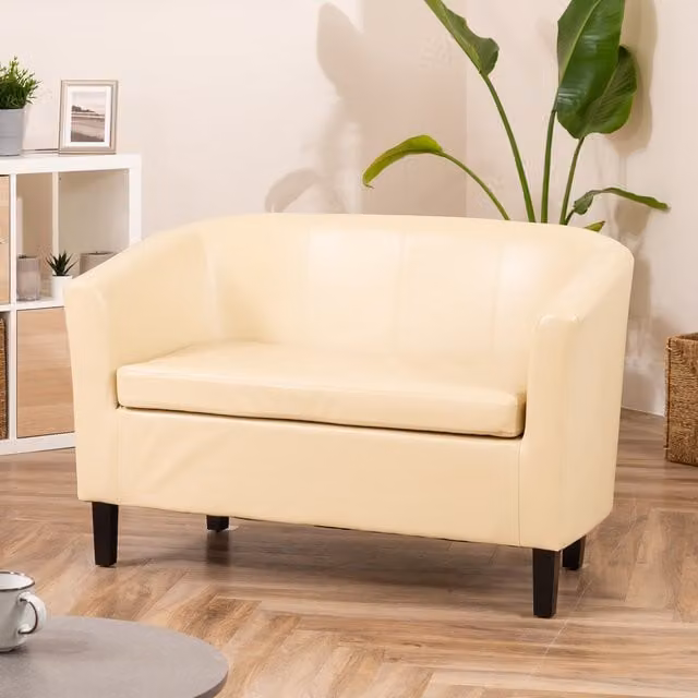 Artemis Home Meriden 2 Seat Tub Sofa in Beige Synthetic Leather