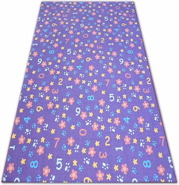 RugsX Purple Kids Motif Rectangular Rug, W: 150 cm, D: 100 cm – 1