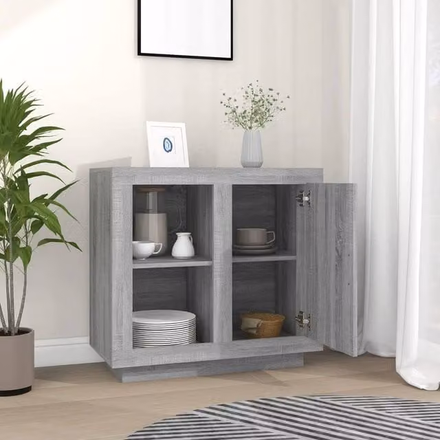 Berkfield Home Sonoma Grey Modern Matt Sideboard – 1