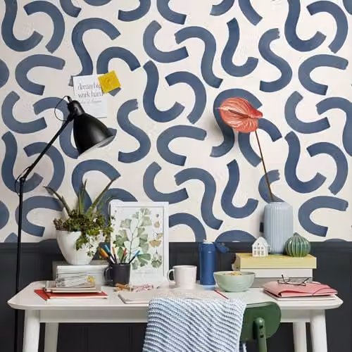 Holden Decor Storybook Curly Confetti Playful Kids Wallpaper in Navy Blue – 3