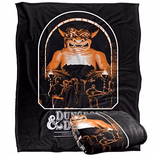 LOGOVISION Dungeons and Dragons First Edition Player's Handbook Throw Blanket, Multicolour, W/D/H: 152 x 127 cm