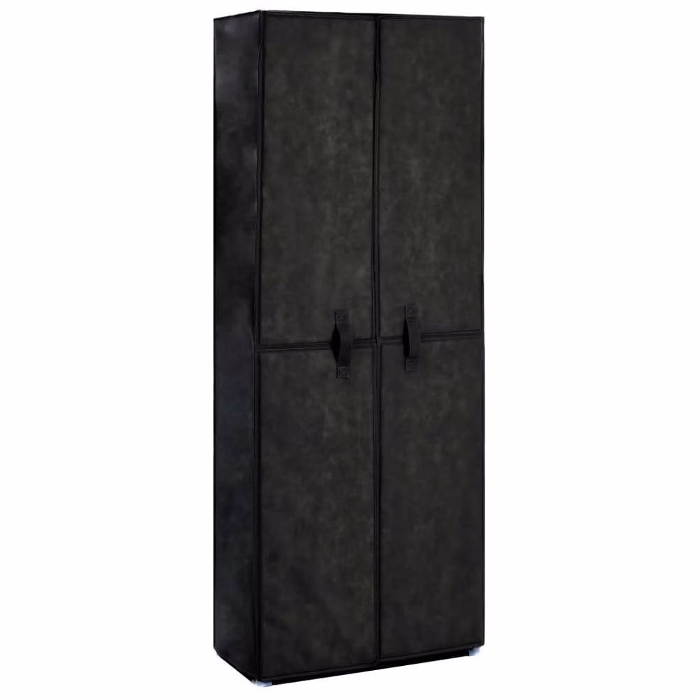 Berkfield Home Black Fabric Shoe Cabinet W/D/H: 60 x 30 x 166 cm – 2