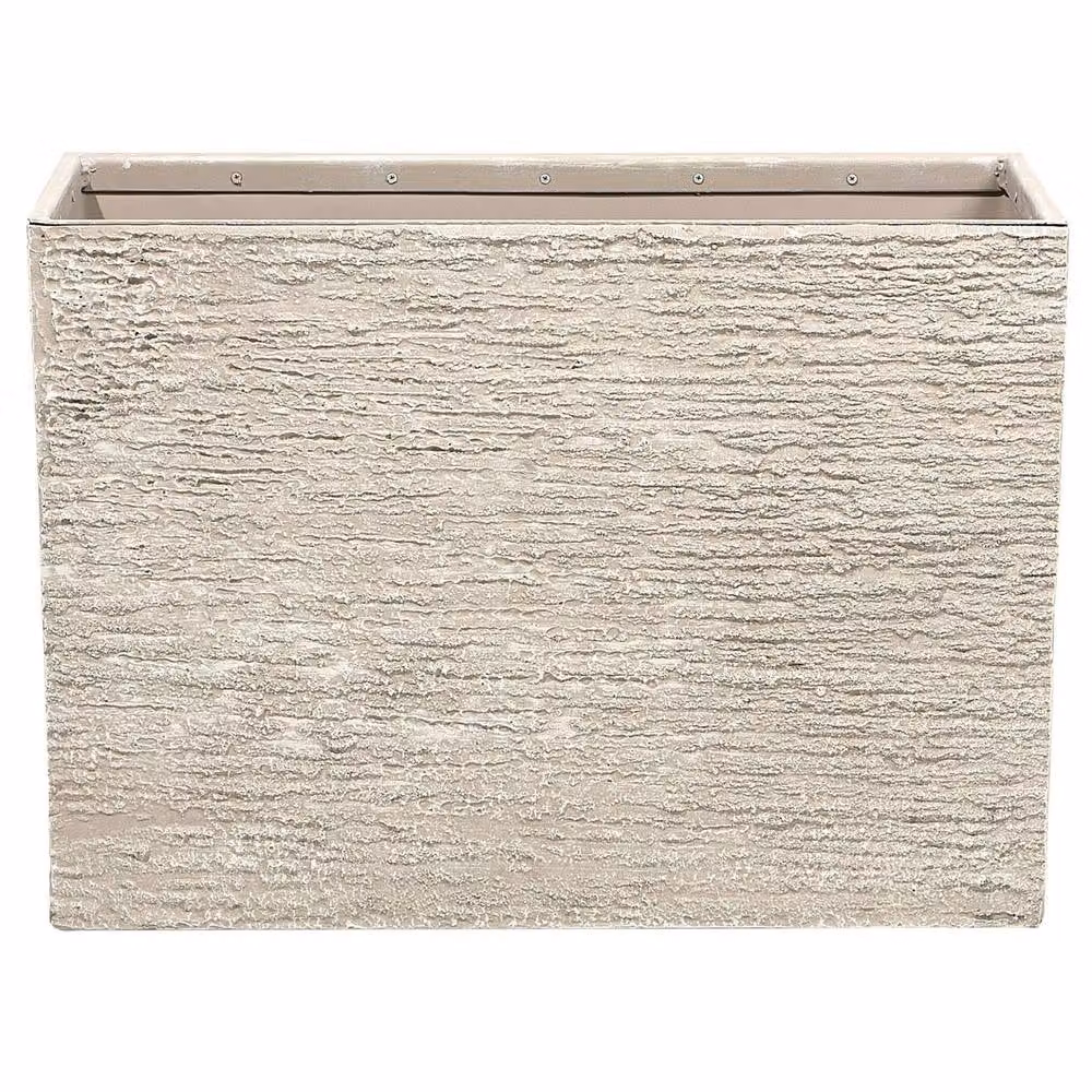 Wyld and Coco Beige Rectangular Fibre Clay Planter W: 50 cm, D: 70 cm, H: 29 cm – 2