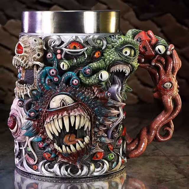 Nemesis Now Dungeons and Dragons Beholder Monster Tankard, Multicolour and Silver, Height: 15.5 cm