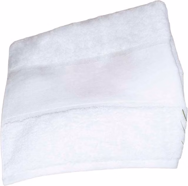 Towel City White Cotton Bordered Bath Towel with Hanging Loop