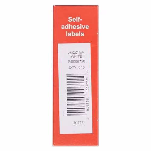 Blick White Self Adhesive Rectangular Paper Labels, 24mm x 37mm, 640 Labels per Pack – 2