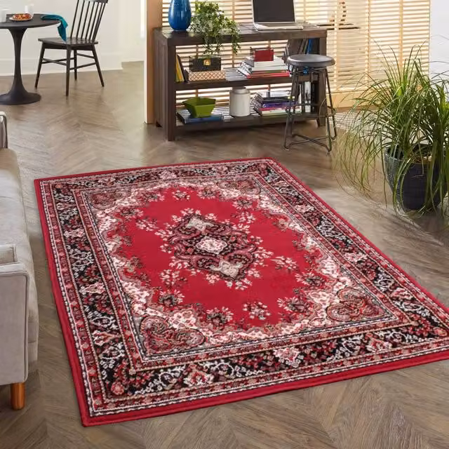 DS Living Classic Red Oriental Rectangular Rug, W: 80 cm, L: 150 cm