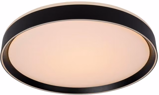 Lucide Nuria Modern Round LED Flush Ceiling Light, Black, Diameter: 36 cm