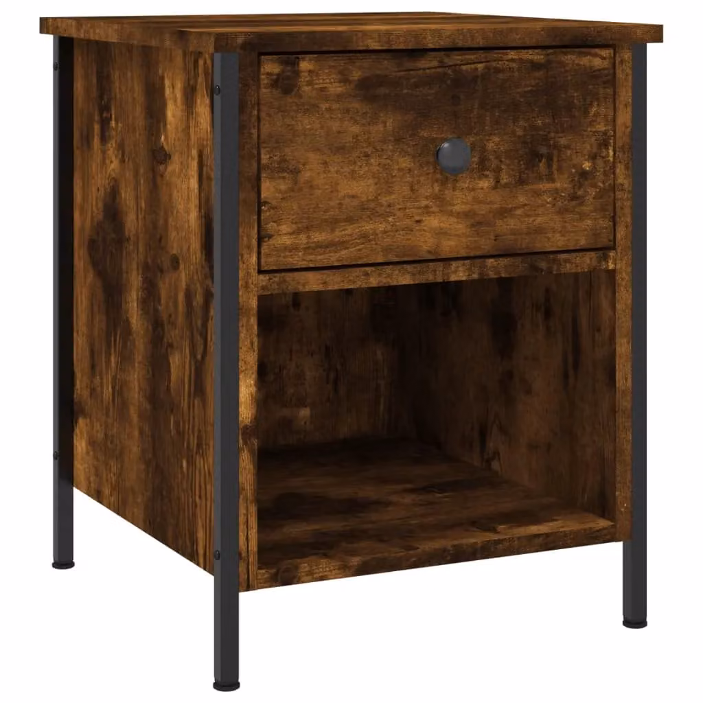 Berkfield Home Set of 2 Bedside Cabinets in Smoked Oak Brown, W/D/H: 40 x 42 x 50 cm – 2