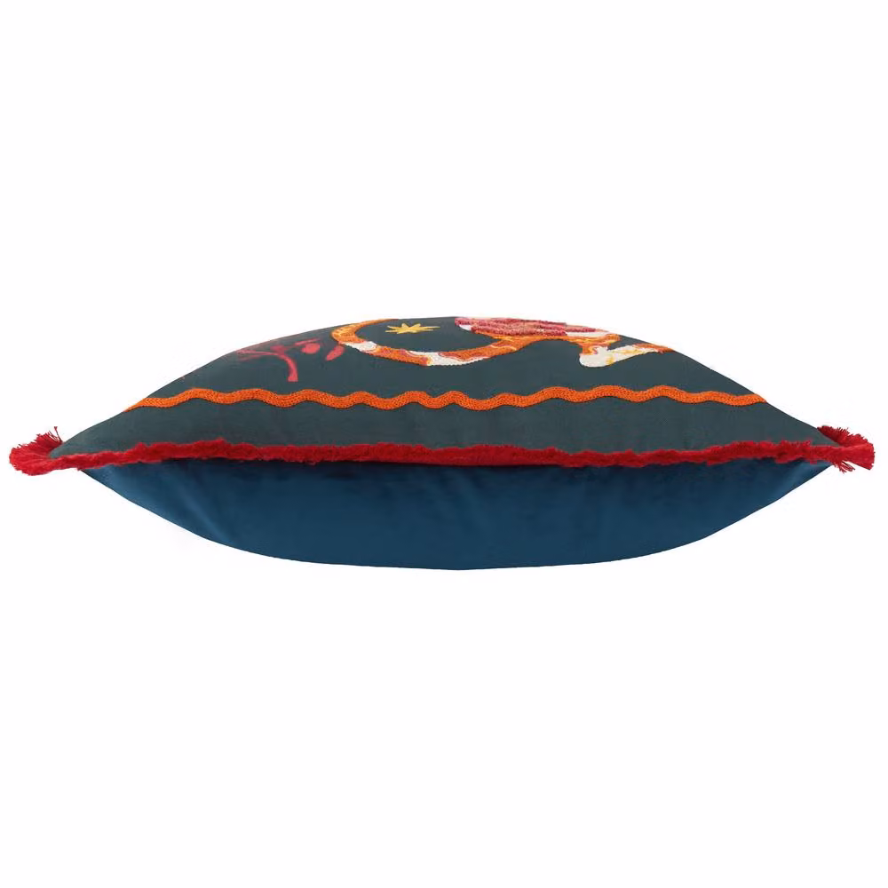 furn. Les Animaux Tigeress Tufted Decorative Cushion, Emerald Green and Multicolour, W/D/H: 45 x 45 x 45 cm – 3