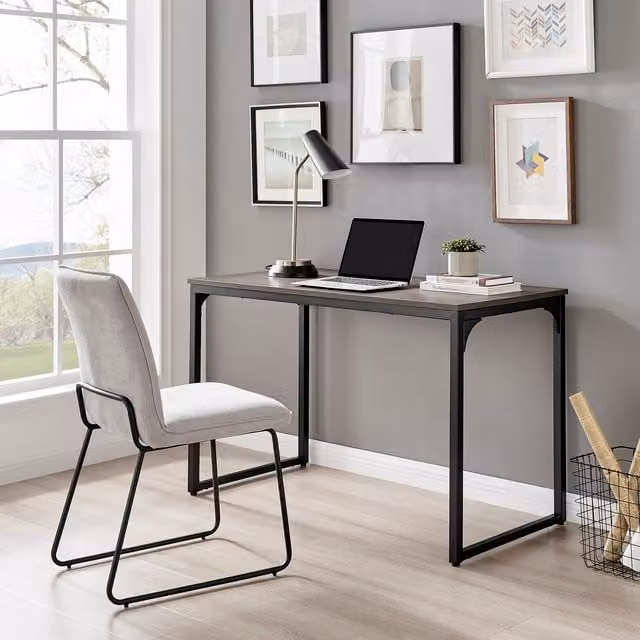 FurnitureboxUK Kendrick Gaming and Home Office Desk in Walnut Effect with Black Legs, Width: 120 cm