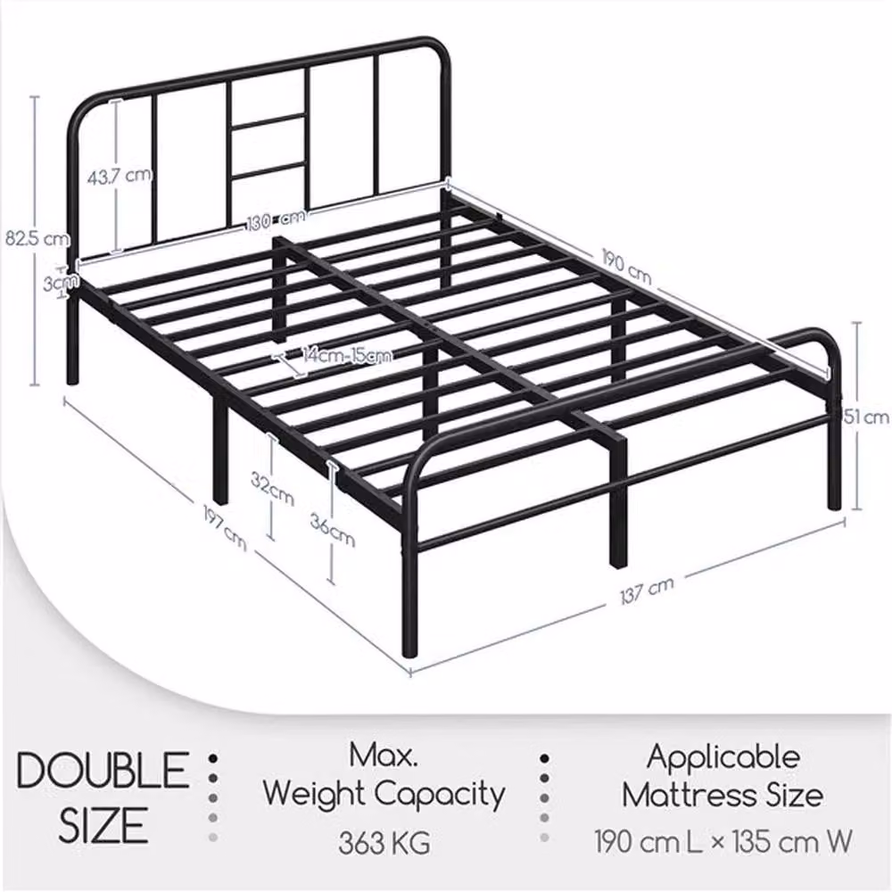 EONLION Double Metal Bed Frame in Black – 2