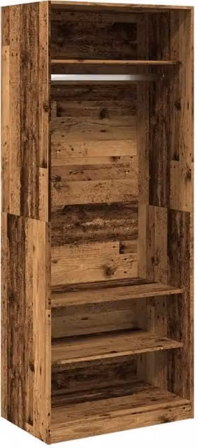 Berkfield Home Old Wood Wardrobe in Brown, W/D/H: 80 x 50 x 200 cm