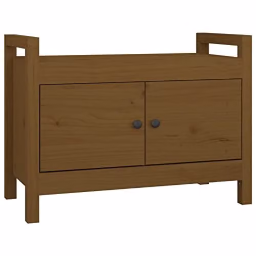 vidaXL Hall Bench in Honey Brown, Solid Pine Wood, W/D/H: 80 x 40 x 60 cm – 1