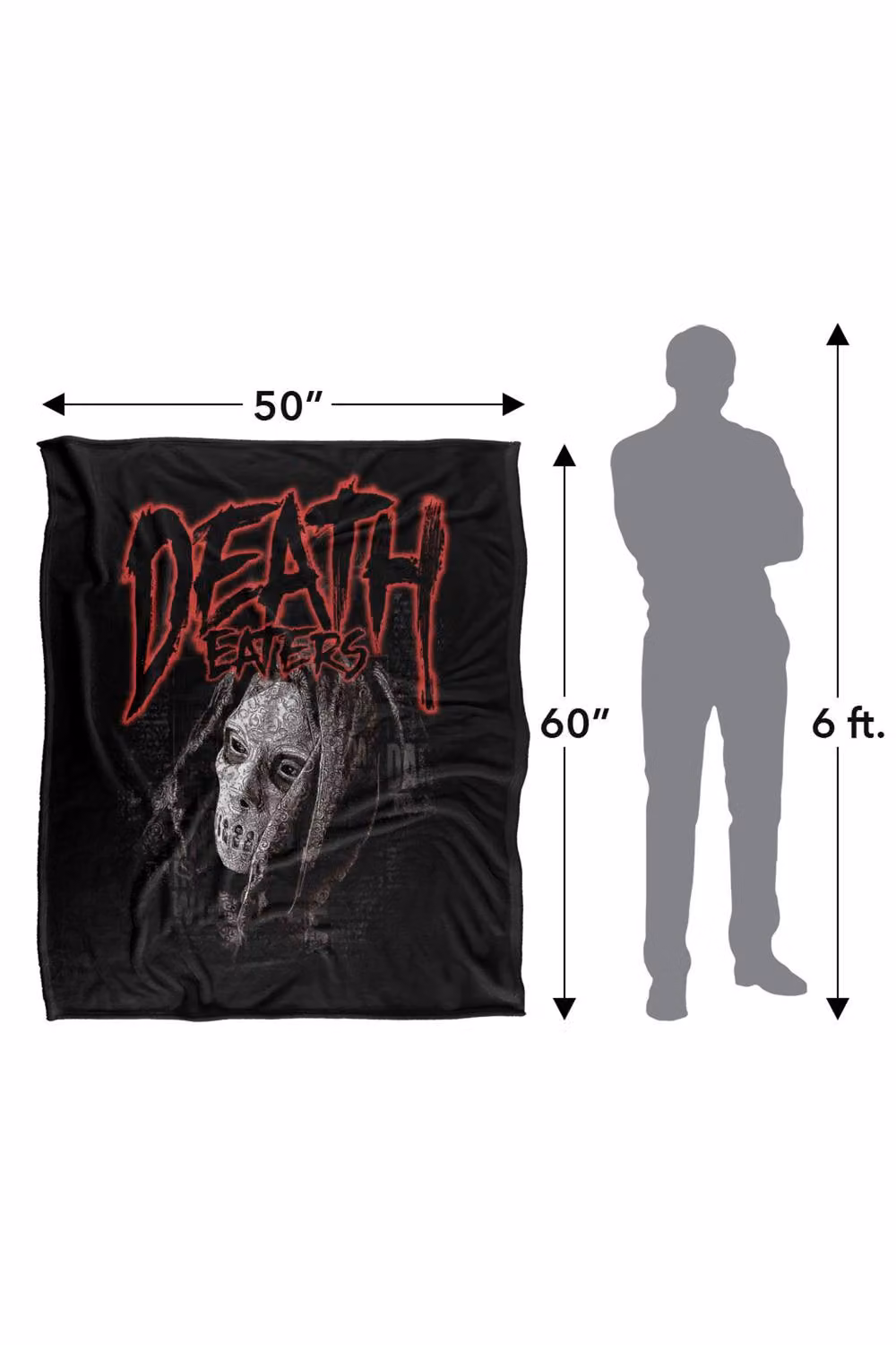 LOGOVISION Harry Potter Death Eaters Mono Face Super Soft Fleece Throw Blanket, Multicolour, W: 152 cm, D: 127 cm – 8
