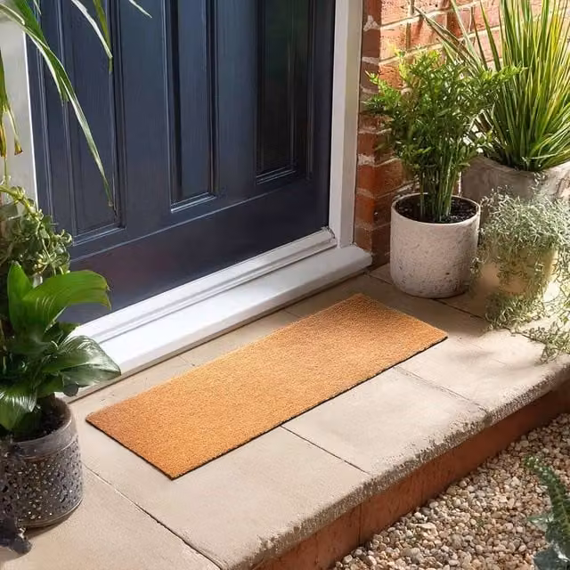 Nicoman Pack of 2 Non-Shed Synthetic Coir Step Mats in Beige, W/D: 75 x 25 cm – 1