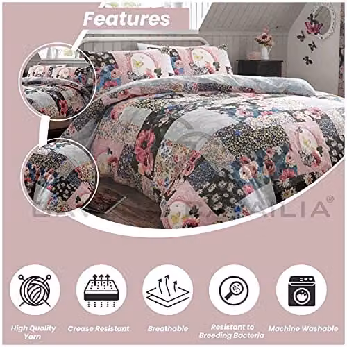 Gaveno Cavailia Ellis Floral Bed Set with Duvet Cover and Pillowcases, Multicolour, W/D/H: 220 x 180 x 200 cm – 3