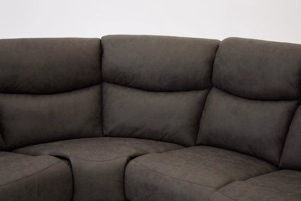 Home Detail Selby 5 Seater L-Shaped Corner Manual Recliner Sofa in Grey Faux Leather – 3