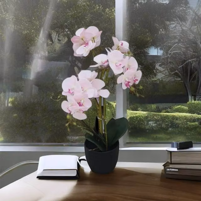 EONLION Pink Artificial Orchid Tree Tabletop Floral Plant, Height: 100 cm – 1