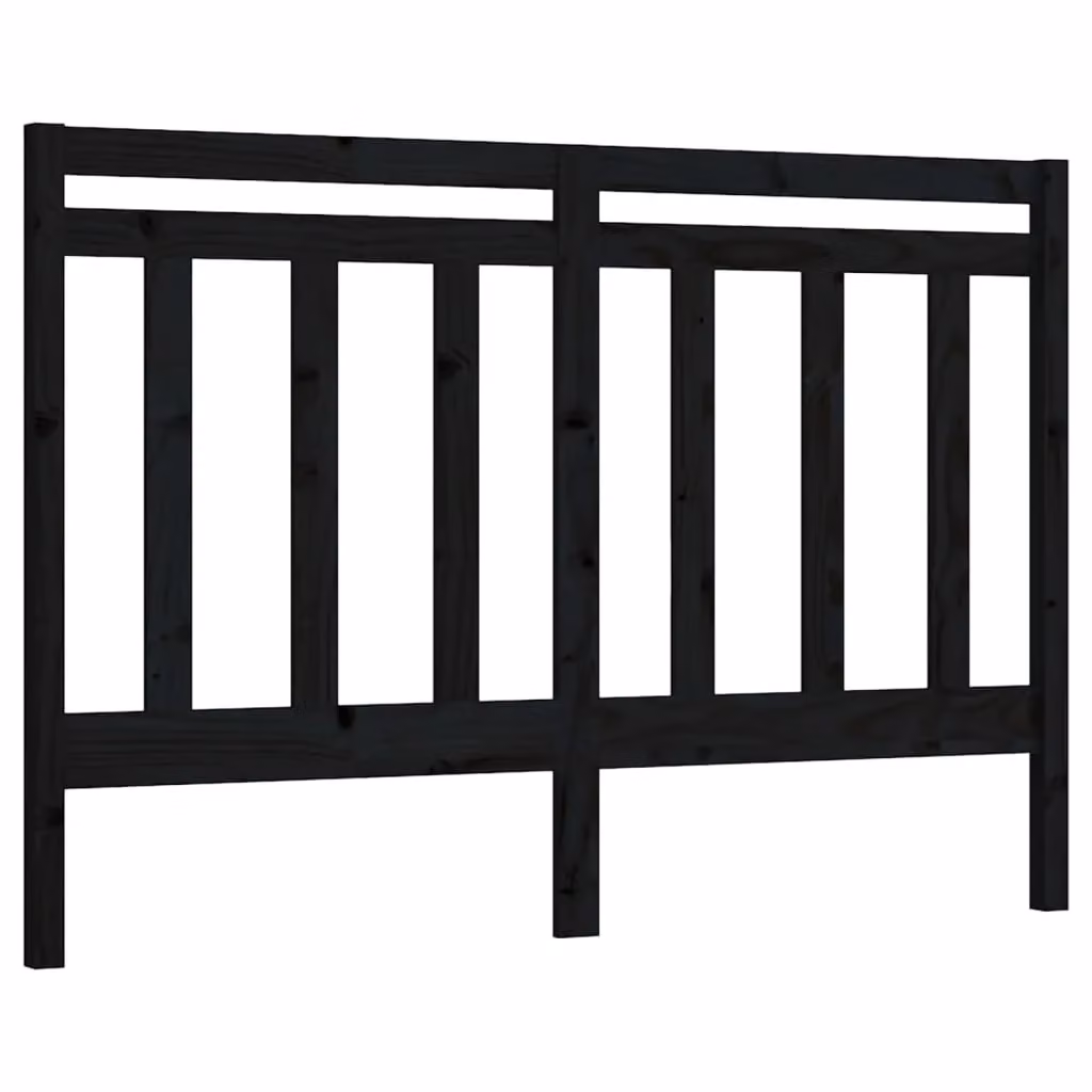 Berkfield Home Rustic Solid Wood Pine Bed Headboard in Black, W: 146 cm, D: 4 cm, H: 100 cm – 2
