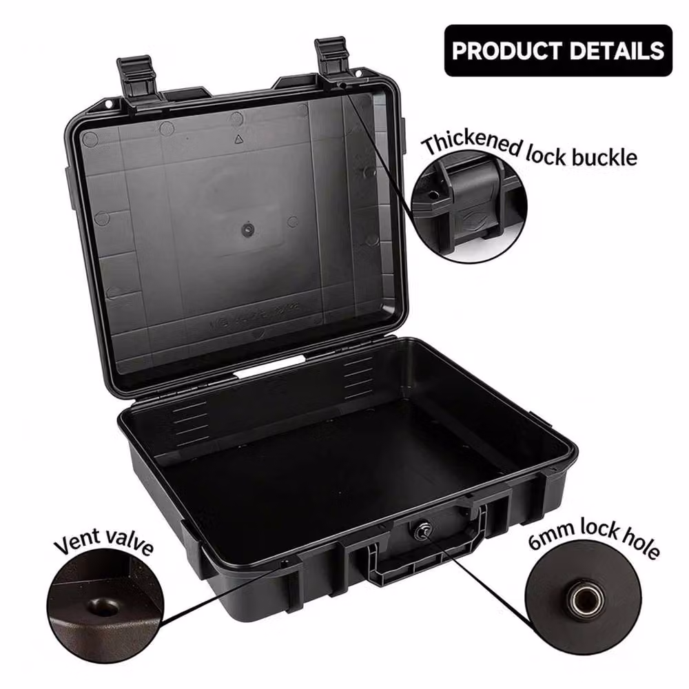 SPETLEK Secure Box Camera Equipment Storage Case with Inserts, Black, W: 36.0 cm, D: 30.0 cm, H: 10.6 cm – 4