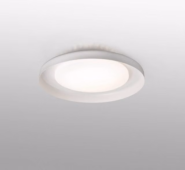 Faro Dolmen LED White Flush Ceiling Lamp, Diameter: 40 cm