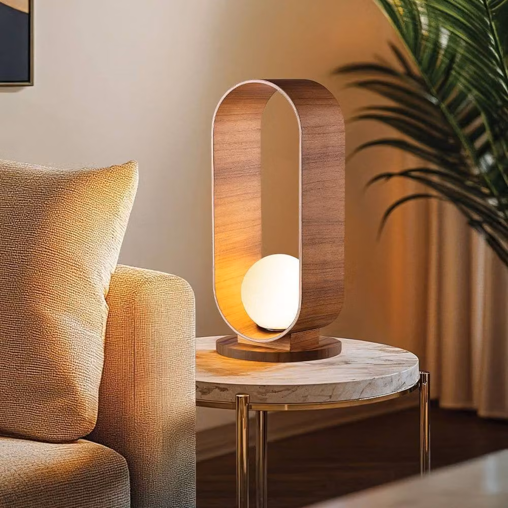 Netlighting Sfera Globe Table Lamp in Brown Wood and Glass – 2
