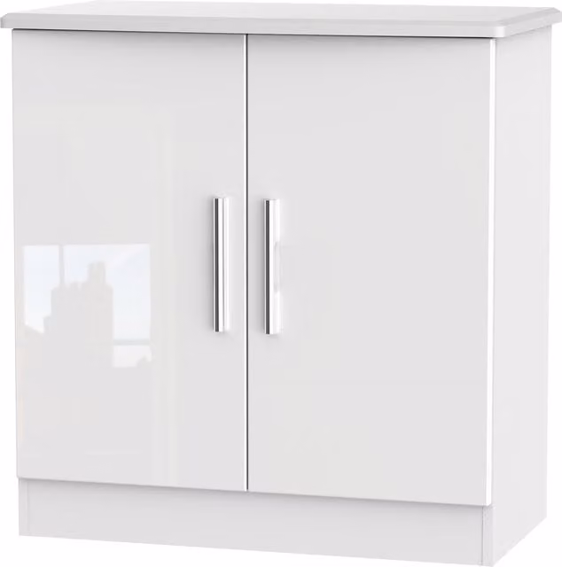 Knightsbridge Modern 2 Door Freestanding Unit in White Gloss
