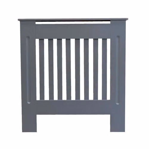 Airwave Vertical Line Style Grey MDF Radiator Cover (Small) W/D/H: 81.5 x 78.0 x 19.0 cm