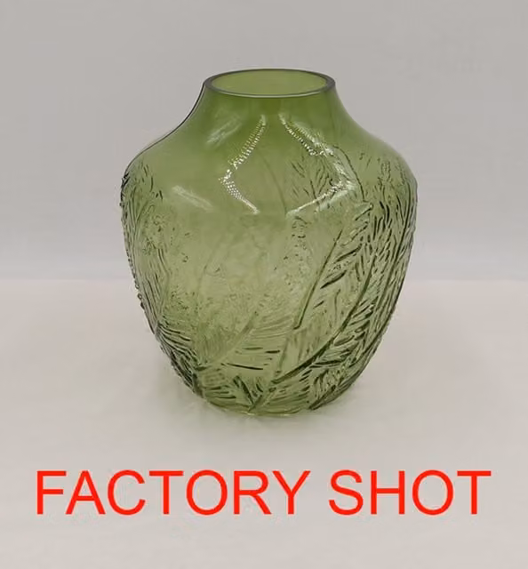 Orsina Corie Small Botanical Green Glass Vase